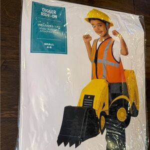 Digger Ride-On Kids Costume - Orange and Yellow